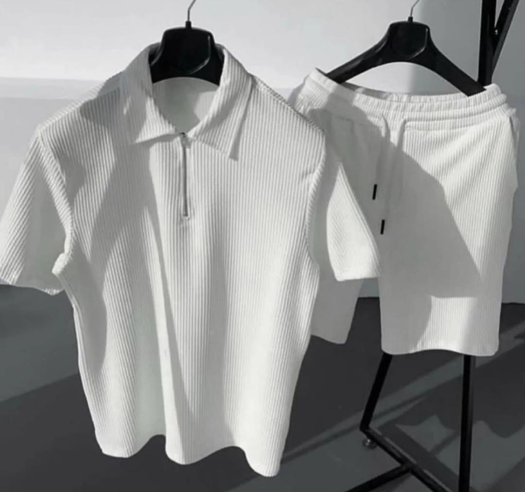 2 piece set - white short-sleeved