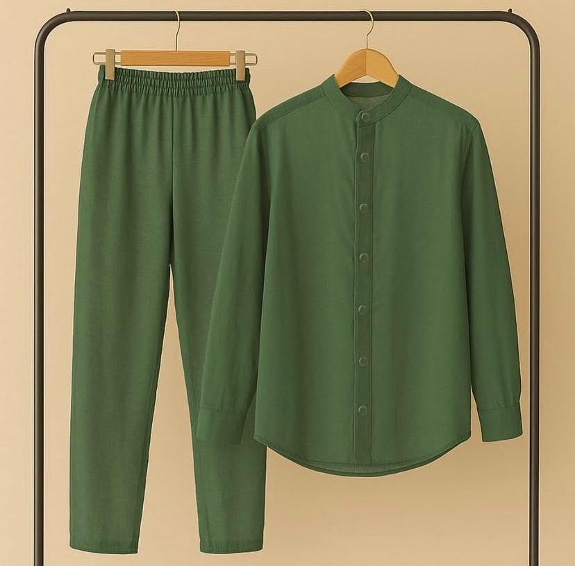 2 piece men set - Long-sleeved - Green